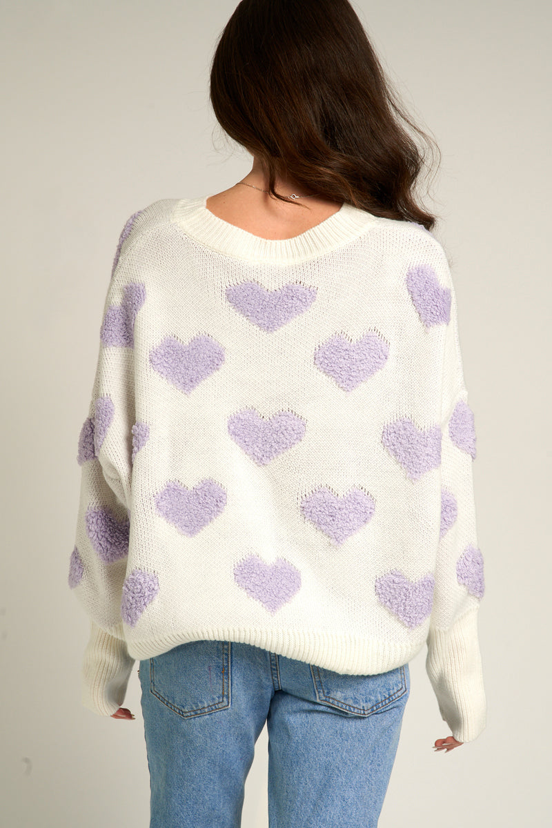 Natalie Distressed Heart Sweater