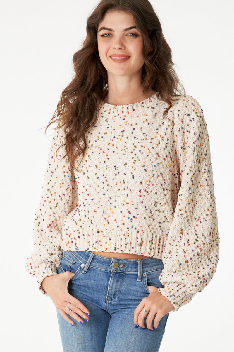 Chloe Cropped Confetti Sweater