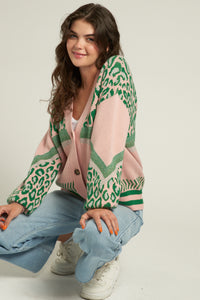 Cindy Strawberry Leopard Cardigan