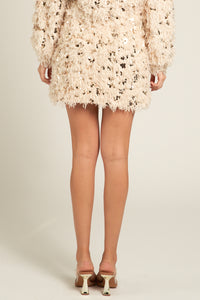 Evita Feather Sequin Skirt