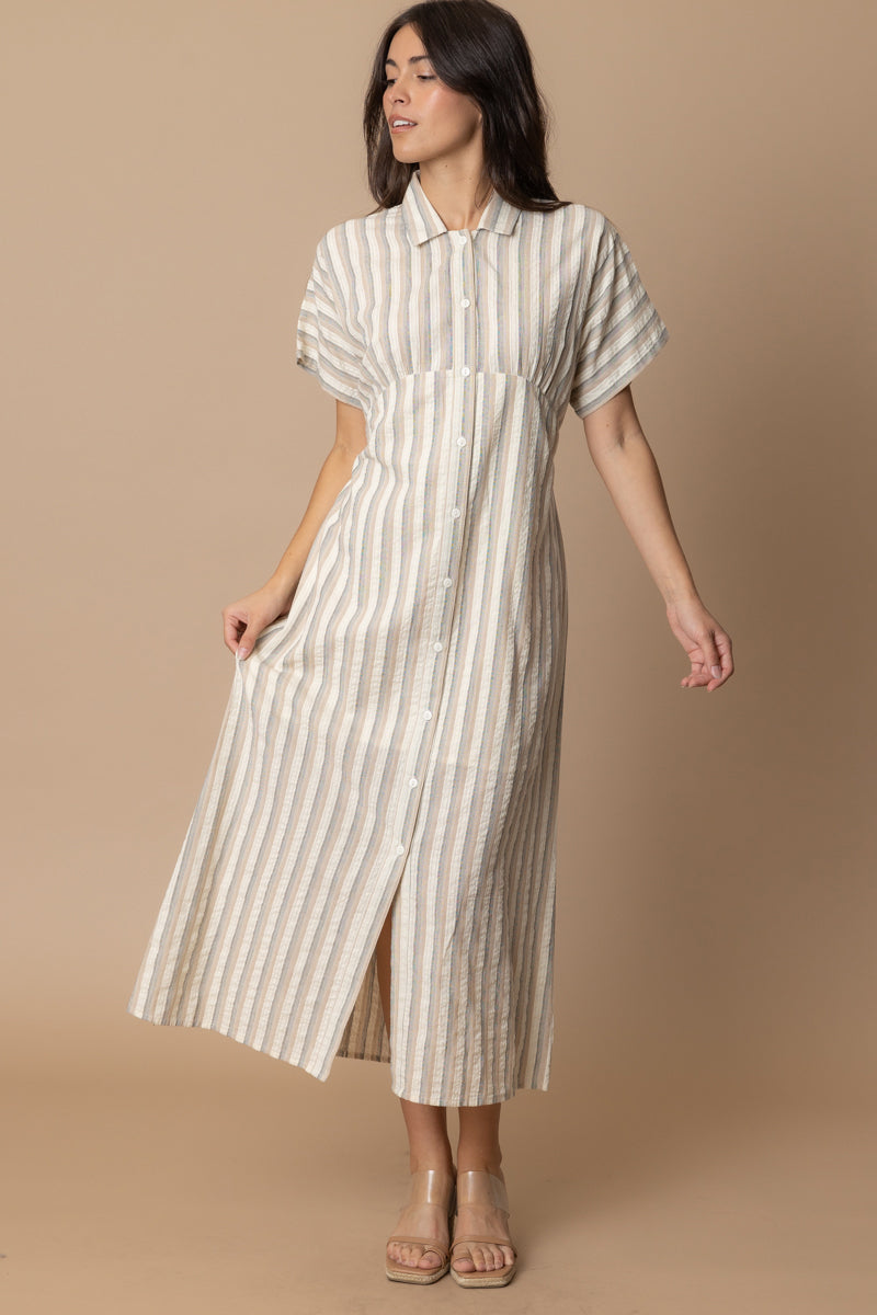 Talissa Striped Button Dress