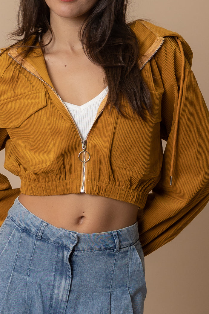 Jemma Cropped Hoodie Jacket