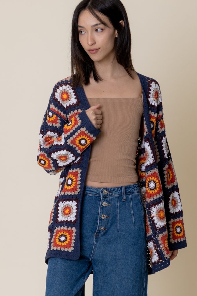 Kim Crochet Patch Cardigan