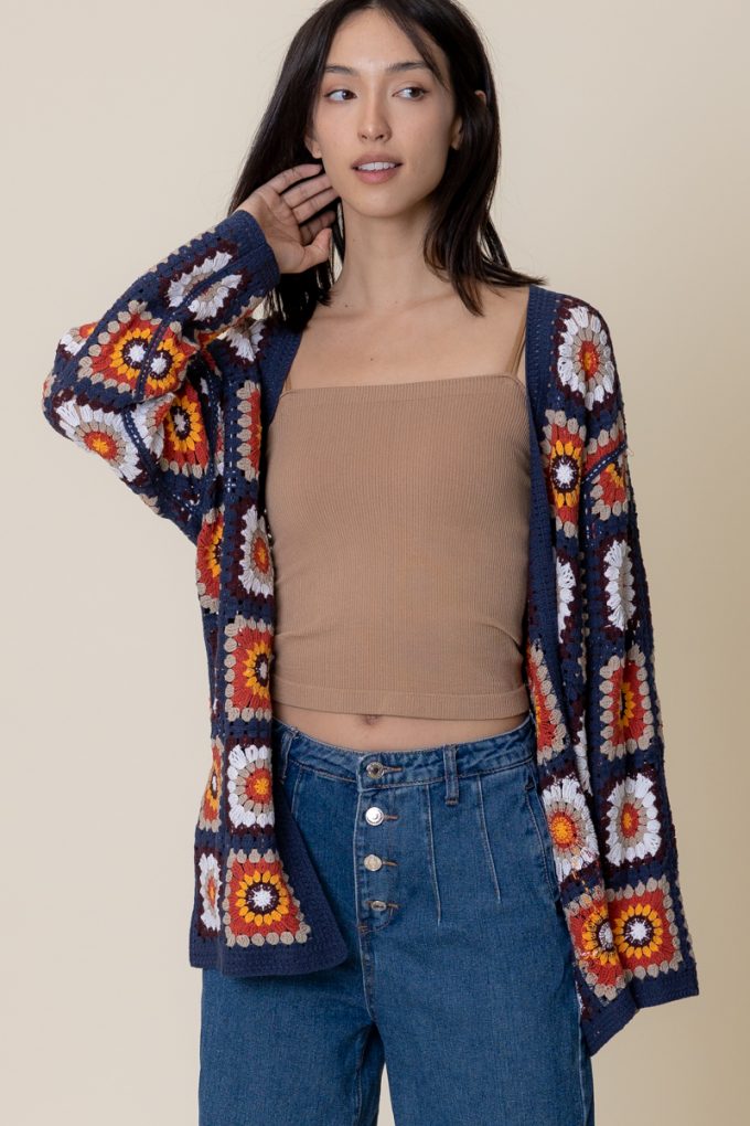 Kim Crochet Patch Cardigan
