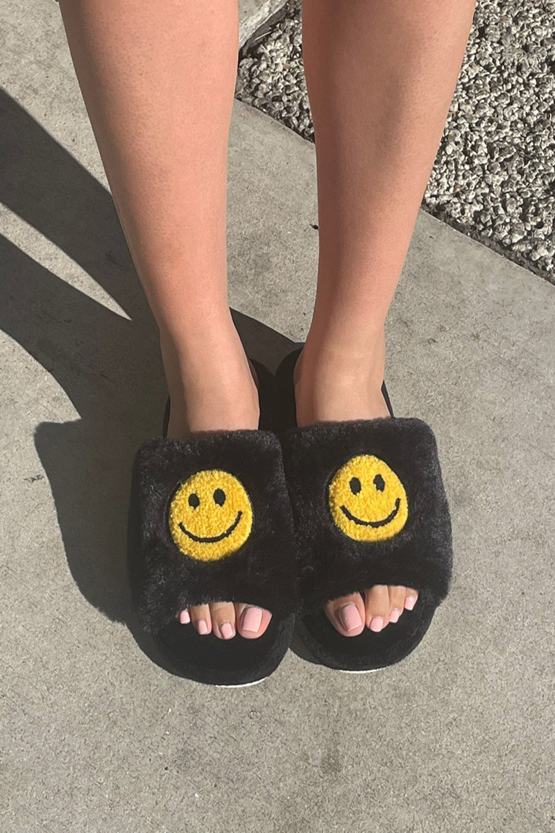 Fuzzy Happy Slippers