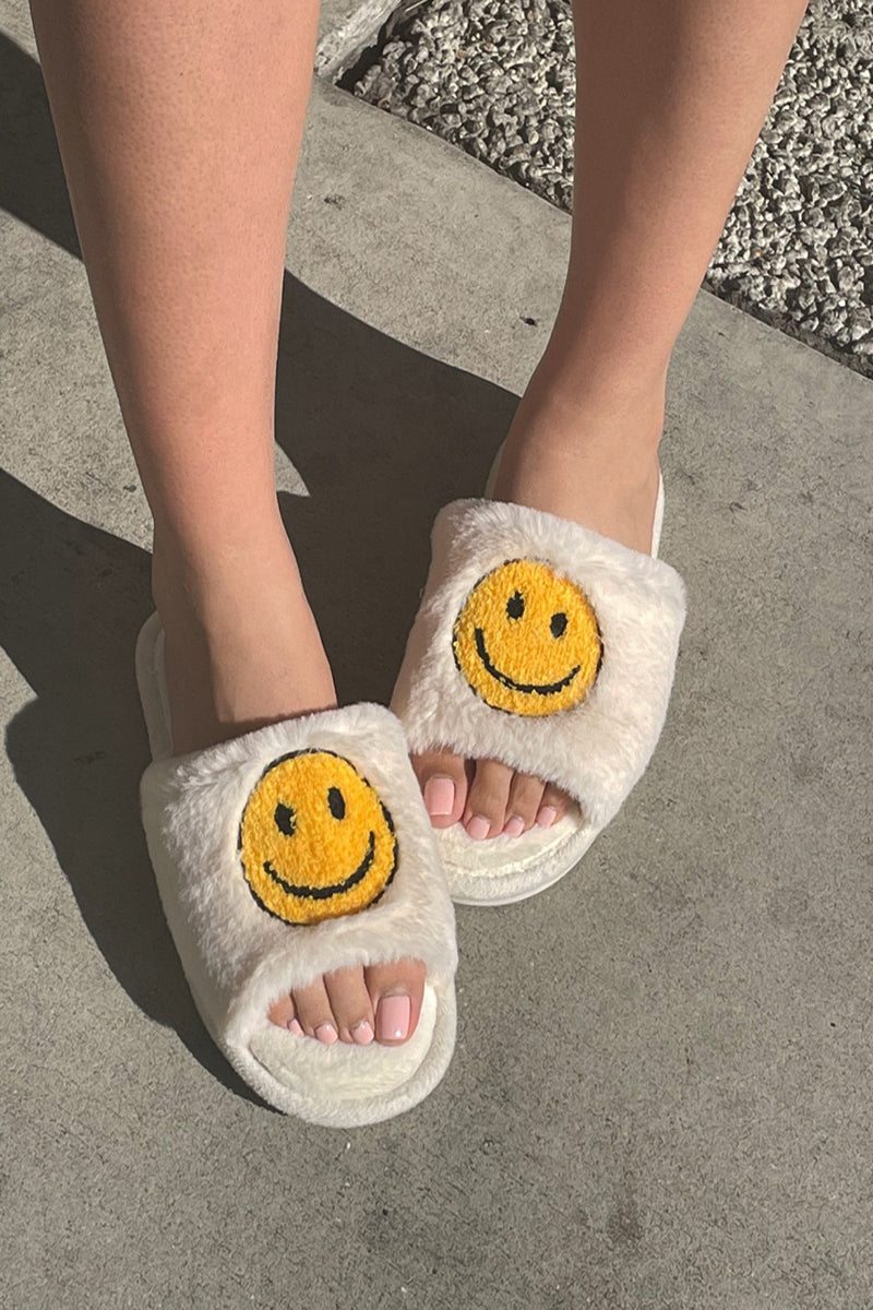 Fuzzy Happy Slippers