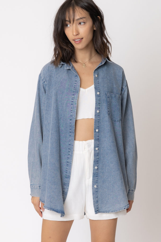 Sarah Denim Button Up