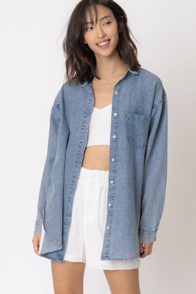 Sarah Denim Button Up