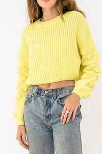 Poppy Popcorn Sleeve Sweater